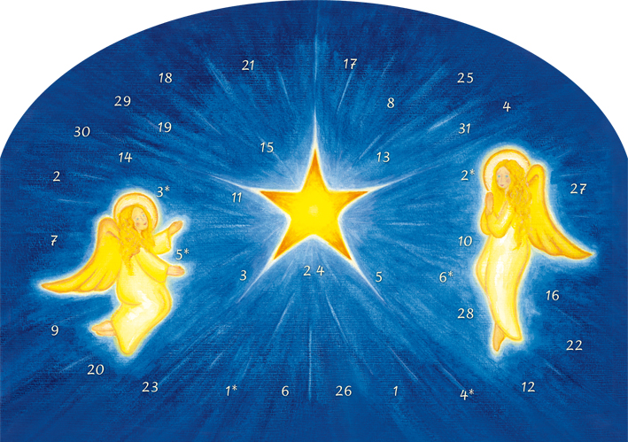 Adventskalender mit 37 Türchen - Weihnachtsstern
